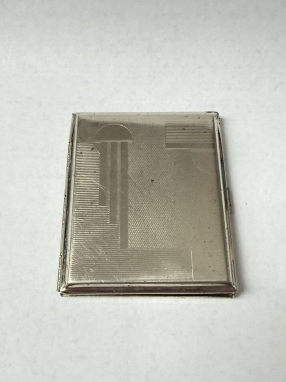 German Art Deco Cigarette Case Business Card Holder Silver Prague READ